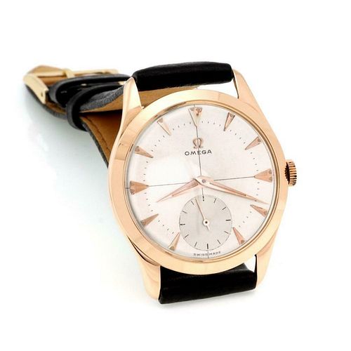 Omega Vintage 18k Rose Gold Men's Wrist Watch
