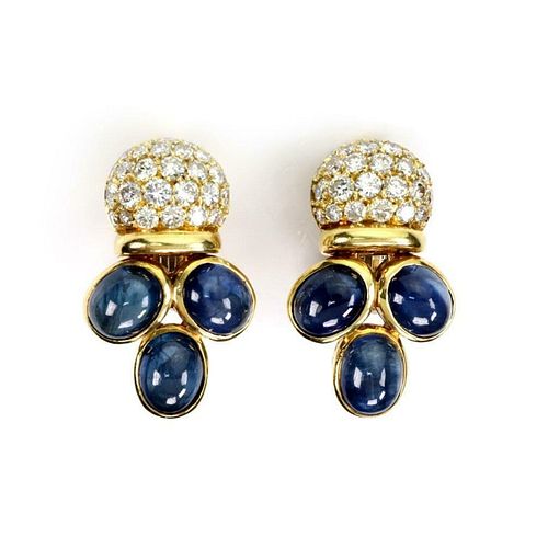 Giovane 16.50ct Diamond & Sapphire 18k G Earrings