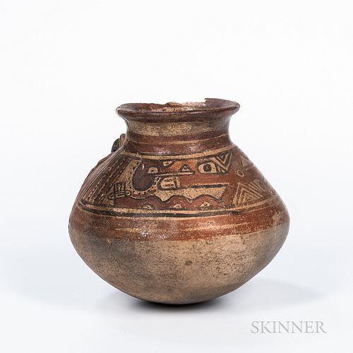 Pre-Columbian Polychrome Pottery Jar