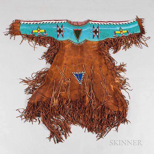 Plains Beaded and Fringed Hide Woman's Dress