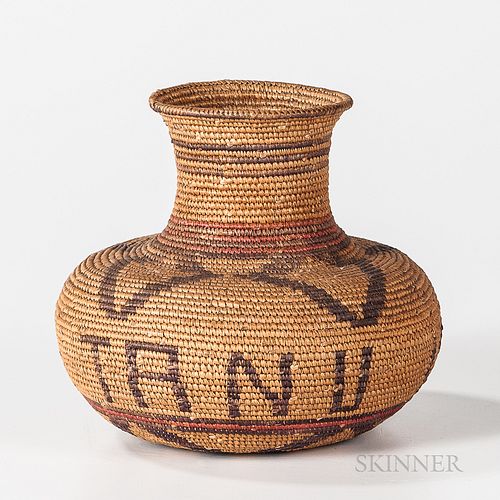 Eskimo Woven Basketry Jar