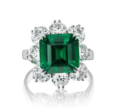4.82ct Emerald And 3.68ct Diamond Ring