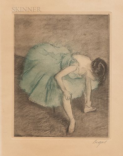 After Edgar Degas (French, 1834-1917)    Dancer Adjusting her Shoe