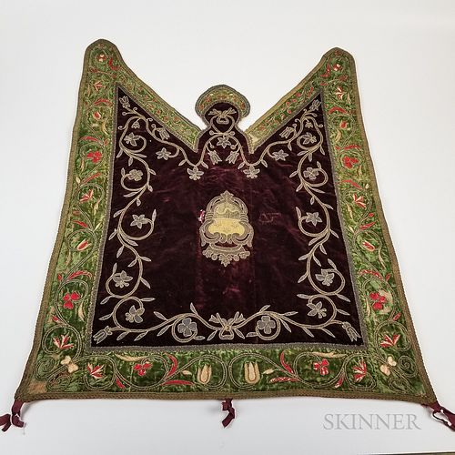 Continental Embroidered Velvet Armorial Banner
