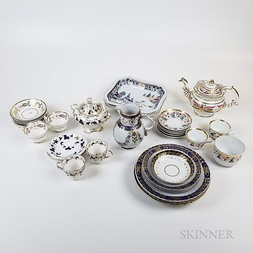 Seventy Pieces of Early English Porcelain Tableware