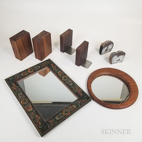 Three Pairs of Bookends and Two Mirrors