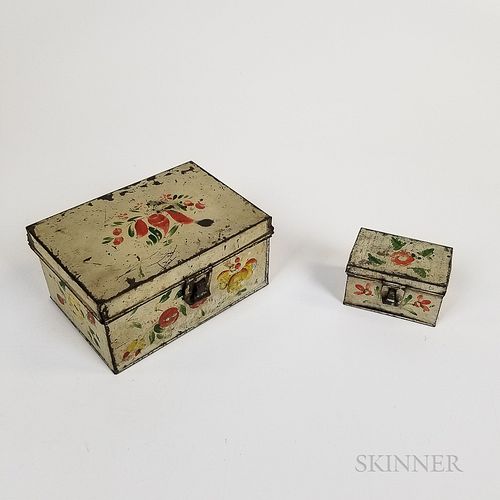 Two Small Tole Document Boxes