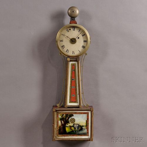 Aaron Willard Jr. Patent Timepiece or "Banjo" Clock with Alarm