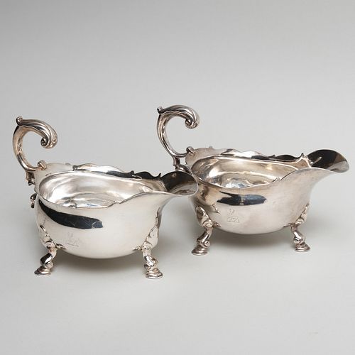 Pair of George II Silver Sauce Boats