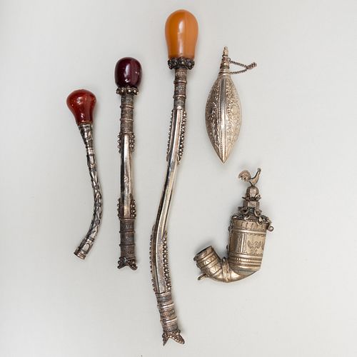 Group of Four Indian Silver Objects