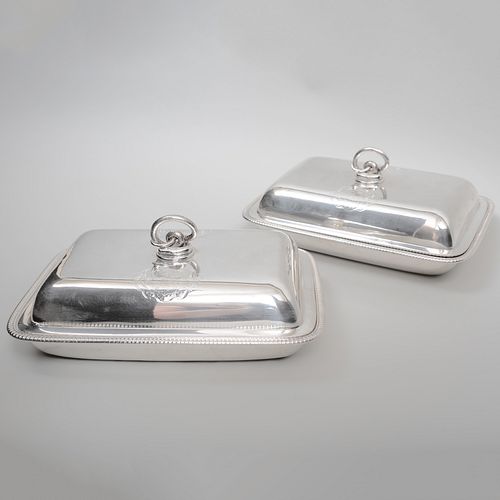 Pair of George III Paul Storr Silver Covered EntrÃ©e Dishes