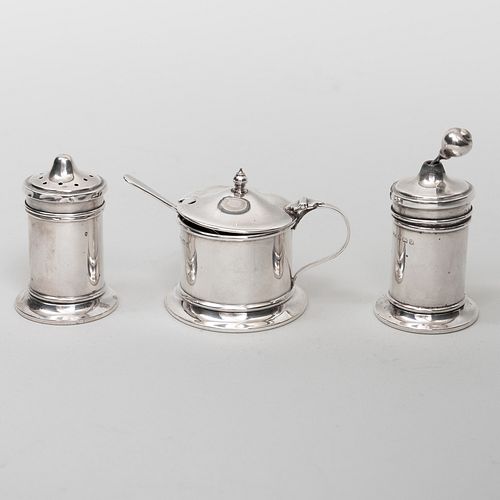 George V Silver Traveling Condiment Set