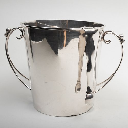 Mexican Silver Ice Bucket and Tongs