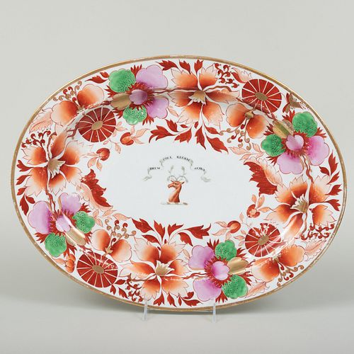 English Porcelain Armorial Platter, Probably Barr, Flight & Barr 