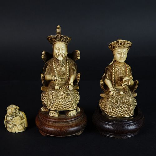 Three (3) Oriental Carved Figurines