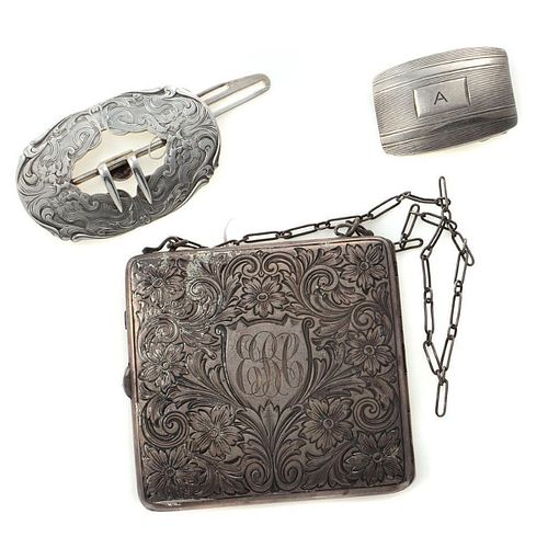 Collection of vintage silver accessories