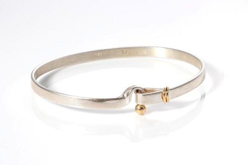 Tiffany & Co. 18k gold & silver bangle bracelet