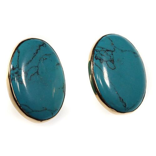Daryln Walker turquoise and 14k gold earrings