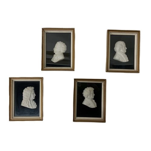 (4) Four French Alabaster Framed Portraits