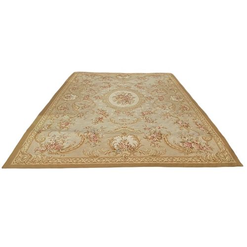 LARGE, Handwoven French Aubusson style rug