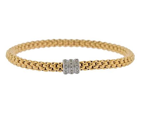 18K Gold Diamond Stretch Bracelet