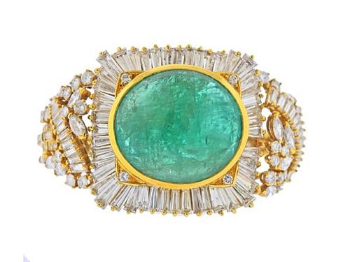 10K Gold 10ctw Diamond Emerald Bracelet