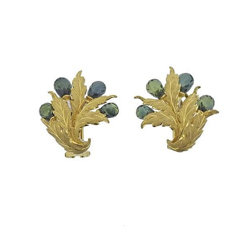 Buccellati Green Sapphire Gold Earrings