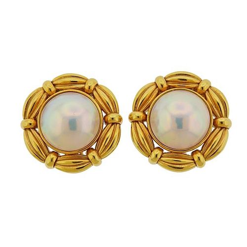 Tiffany &amp; Co Mabe Pearl Gold Earrings