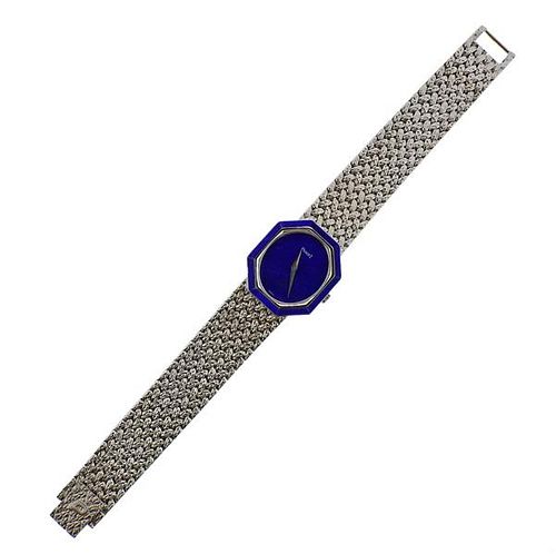 Piaget 18k Gold Lapis Octagon Watch 