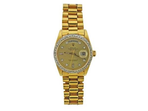 Rolex President Day Date Diamond 18k Gold Watch ref. 