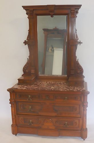 2 Victorian Herter Style Mirror Back Consoles .