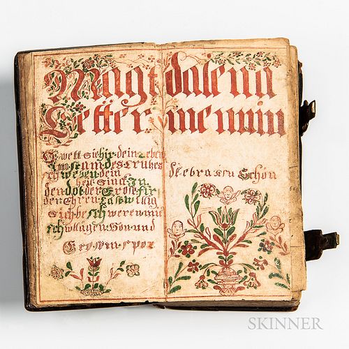 18th Century Germantown Prayer Book with Fraktur Endpaper