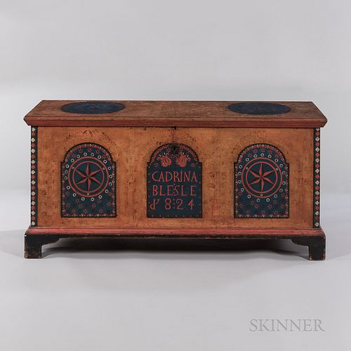 Paint-decorated Dower Chest "Cadrina Blesle/1824,"