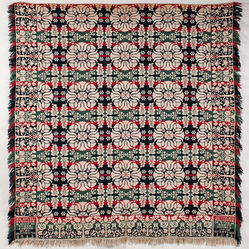 Three-color Jacquard Woven Wool Coverlet