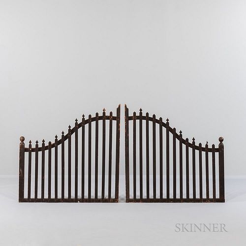 Pair of Brown-painted Wooden Gates