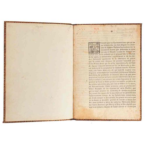 Galvez, Bernardo. Escasez de Maíz. México, 1785. Copia de la orden original.