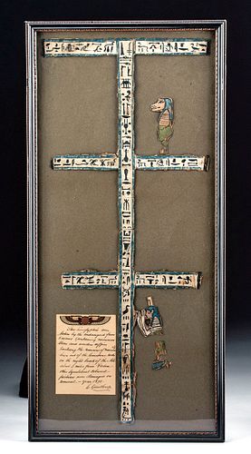 Framed Egyptian Cartonnage Mummy Linings for Nes Khonsu