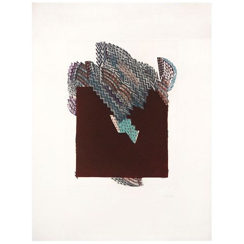VICENTE ROJO, Untitled, Signed and dated 86, A la poupée etching, overprint 58 / 75, 15.7 x 11.8" (40 x 30 cm)