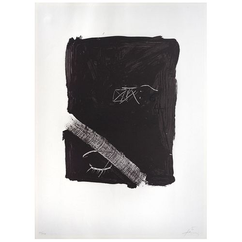 ANTONI TÀPIES, Llambrec Material V, 1975, Signed, Lithography XII / XXV, 29.9 x 22" (76 x 56 cm), Document from Taller del Prado
