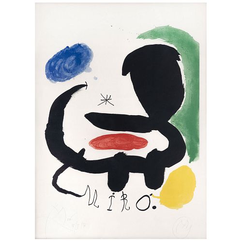 JOAN MIRÓ, Poster for the Exhibition 'Miró', Sala Pelaires, Palma de Majorca 1970, Signed in pencil and dated, Lithography, 27.5 x 20.4" (70 x 52 cm)