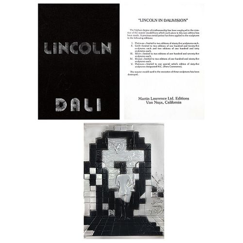 SALVADOR DALÍ, Lincoln in Dalivision, 1979, Signed, Platinum plaque with relief HC / 15 / 65, 27.5 x 19.6" (70 x 50 cm)