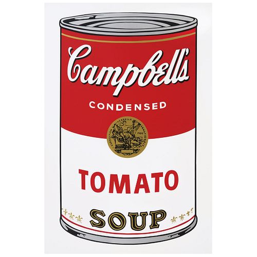 ANDY WARHOL, II.46: Campbell's Tomato Soup, Stamp on back, Serigraphy without print number, 31.8 x 18.8" (81 x 48 cm)