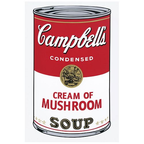 ANDY WARHOL, II.53: Campbell's Cream Mushroom Soup, Stamp on back, Serigraphy without print number, 31.8 x 18.8" (81 x 48 cm)