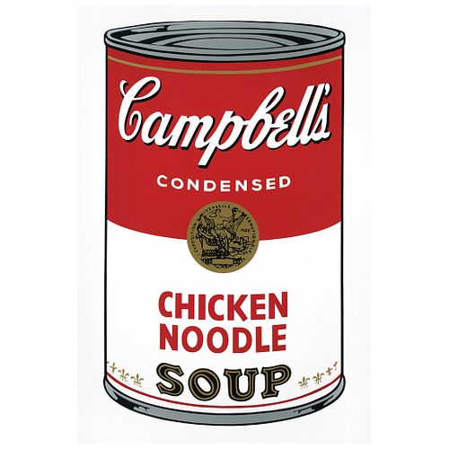 ANDY WARHOL, II.45 : Campbell's Chicken Noodle Soup, Stamp on back, Serigraphy without print number, 31.8 x 18.8" (81 x 48 cm)