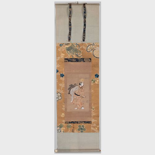 Japanese Scroll Painting of a Shirabyoshi Dancer