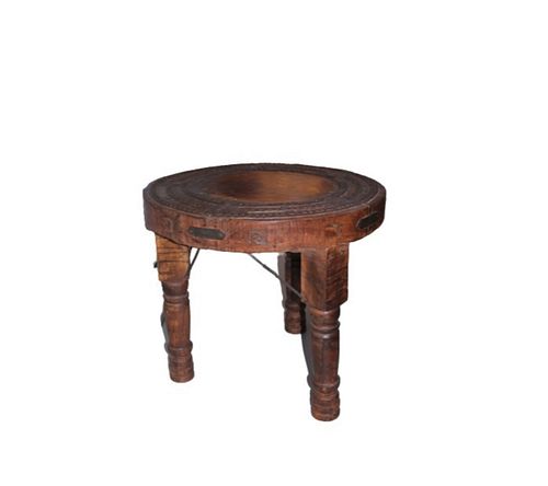 Circular Wooden Tri-Footed Table