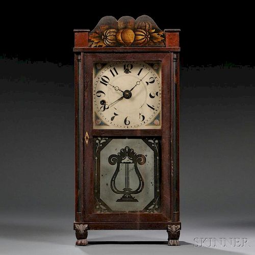 Silas Hoadley Time and Alarm Shelf Clock