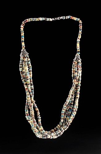 Egyptian Faience Bead Necklace w/ Six Strands