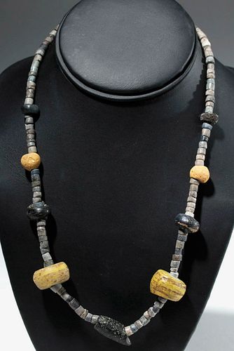 Ancient Persian Glass & Stone Necklace - Wearable!