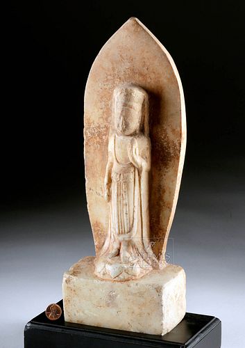 Fine Chinese Six Dynasties Marble Stela - Bodhisattva